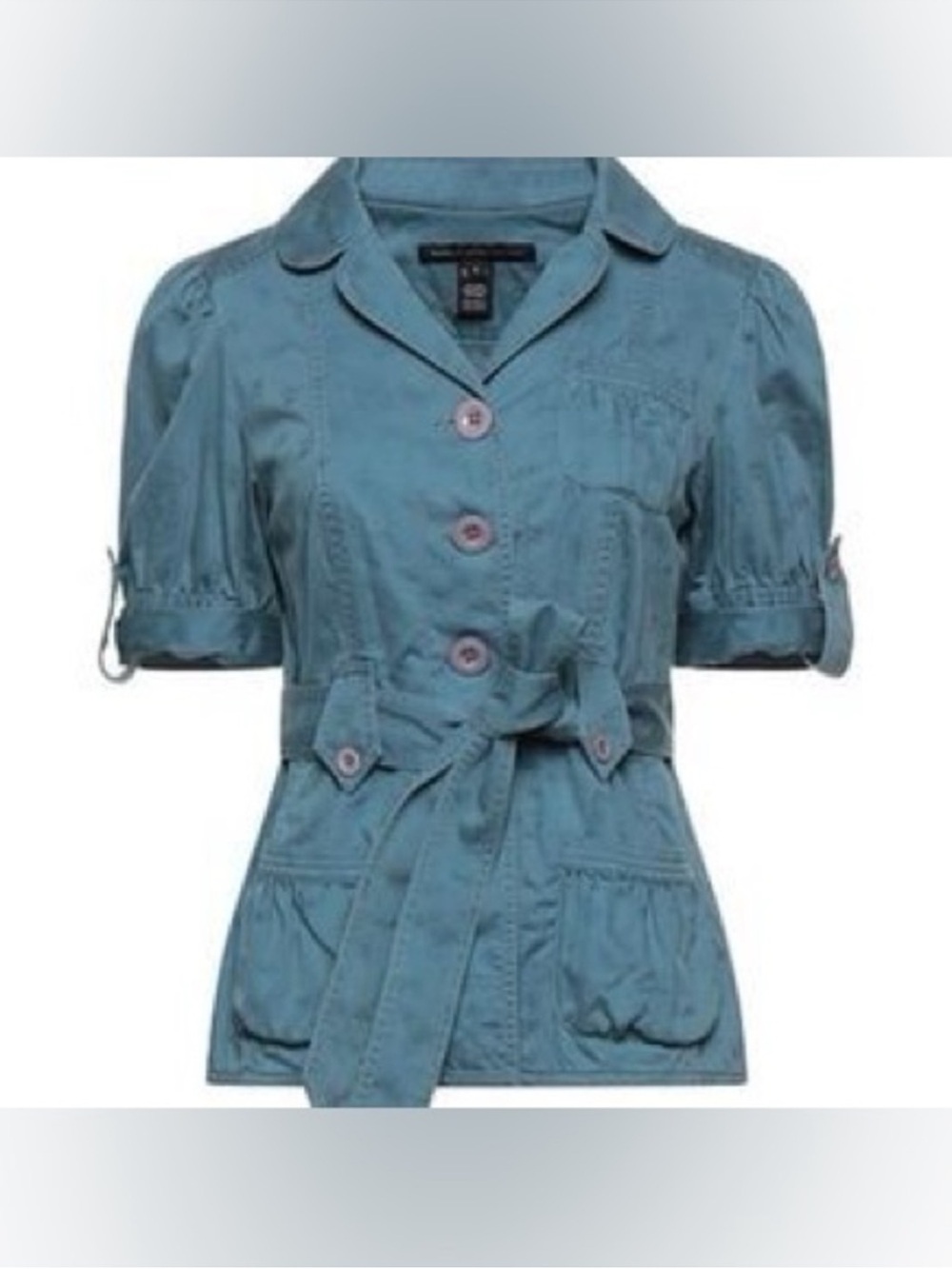 Marc by Marc Jacobs Short Sleeve Floral Belted Cotton Jacket